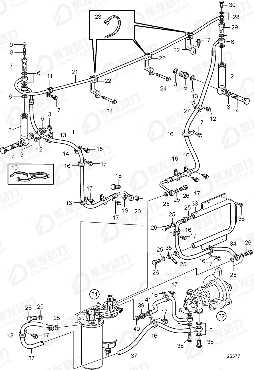 volvo penta Fuel hose 3594071 Drawing volvo penta Fuel hose 3594071 Drawing